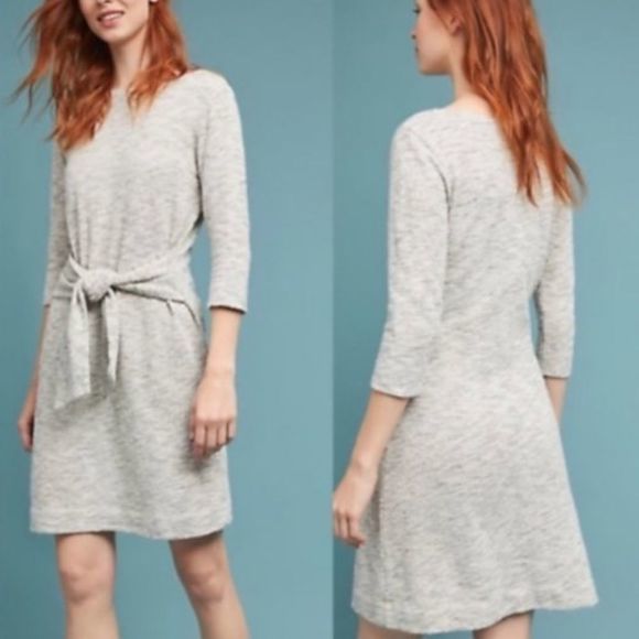 T.La Anthropologie Becky Sweater Dress Size XS Cotton, Knit, Gray - Picture 2 of 12